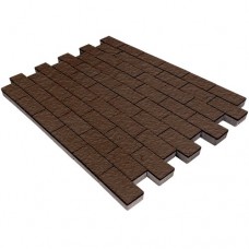 Тротуарная плитка Прямоугольник Лайн, 40 мм, коричневый, бассировка