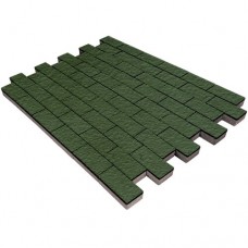 Тротуарная плитка Прямоугольник Лайн, 40 мм, темно-оливковый, бассировка