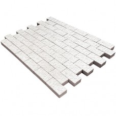 Тротуарная плитка Прямоугольник Лайн, 40 мм, белый, бассировка