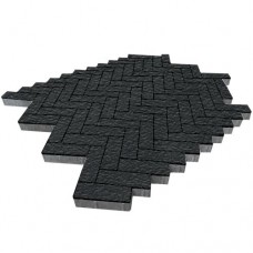 Тротуарная плитка Паркет, 60 мм, чёрный, бассировка