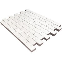 Тротуарная плитка Прямоугольник Лайн, 60 мм, белый, гладкая
