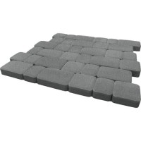 Тротуарная плитка Инсбрук Альт, 40 мм, серый, бассировка