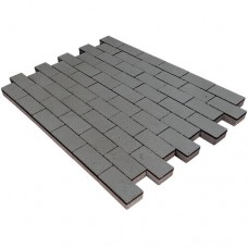 Тротуарная плитка Прямоугольник Лайн, 80 мм, серый, гладкая