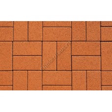 Тротуарная брусчатка Выбор Гранит ЛА-ЛИНИЯ, А.2.П.4, цвет Оранжевый, 100x200x40 мм